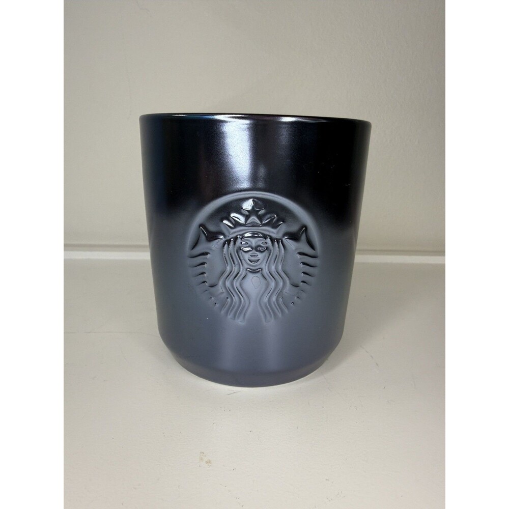 Starbucks 2022 Gunmetal Embossed Siren Mug 8oz Ceramic Coffee Cup No Lid